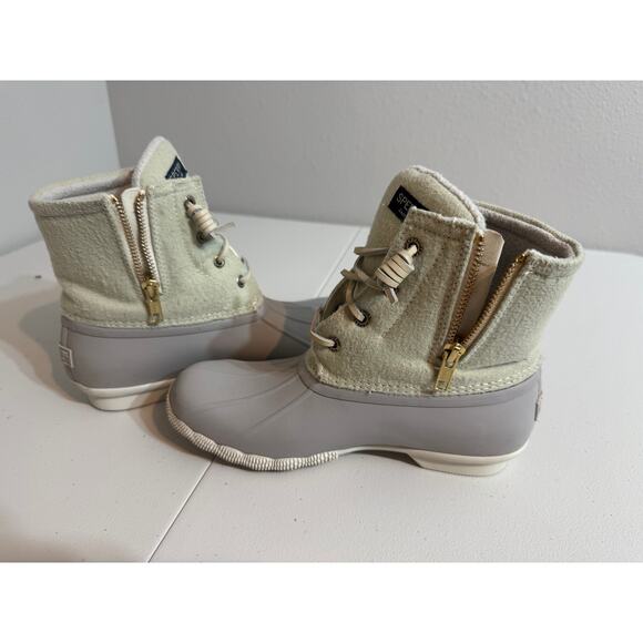 Sperry women's Saltwater Wool Duck boot waterproof lined lace up gray Sz 6 - Picture 3 of 11